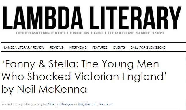 Excellent Review for Fanny & Stella in Lambda Literary by Cheryl Morgan ...